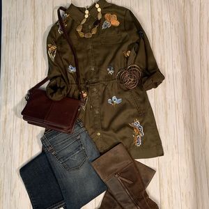Chico’s belted tunic jacket